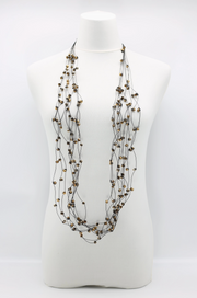 JIANHUI LONDON Bronze 10 Strand Crystal Knotted Necklace