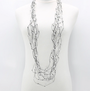 JIANHUI LONDON Clear 10 Strand Crystal Knotted Necklace