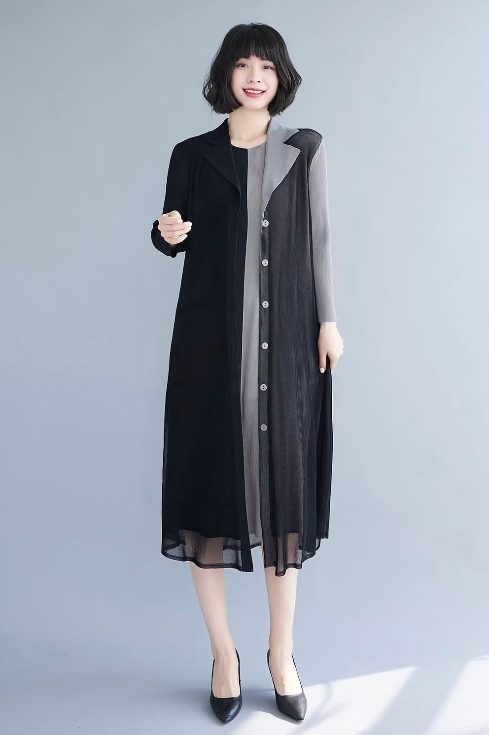 Vanite Couture Dress - 88251 - BLACK/GREY