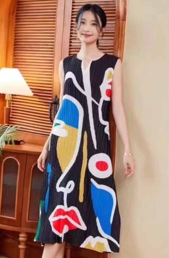 Vanite Couture Dress - 88330 - BLACK/MULTI