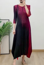 Vanite Couture Pleated Ombre Dress - 88227 - ROSE/BLACK