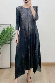 Vanite Couture Pleated Ombre Dress - 88227 - GREY/BLACK