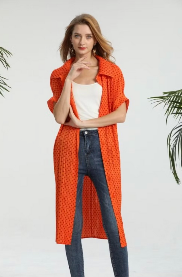 Vanite Couture Dress - 88025 - ORANGE/DOTS