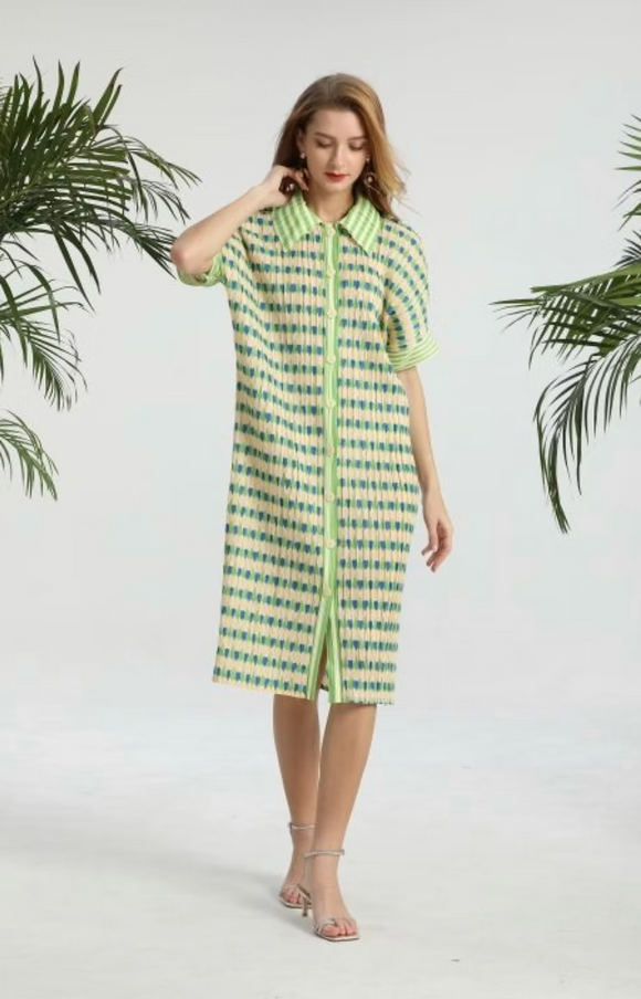 Vanite Couture Dress - 88024 - GREEN MULTI