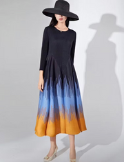 Vanite Couture Multi Colored Bottom Detail Dress - 88109 - BLACK W/MULTI BOTTOMS
