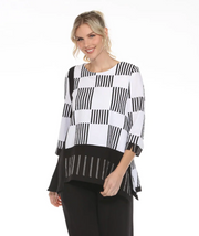 Moonlight Stripe Top - 4035 - BLACK & WHITE