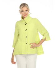 Moonlight Textured Button Front Solid Top - 3075SOL - LIME