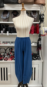 INOAH "DENIM" - Cotton Mineral Wash Wide Capri Pants