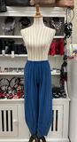 INOAH "DENIM" - Cotton Mineral Wash Wide Capri Pants