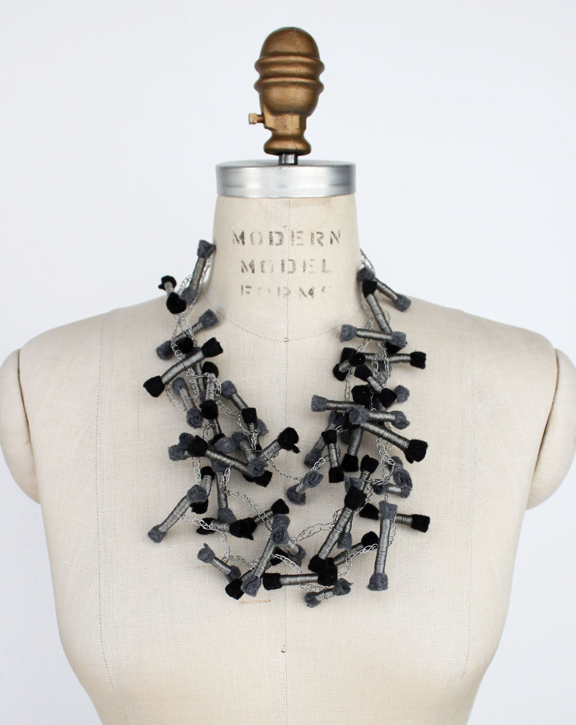 BEYOND THREADS Black Cartouche Necklace