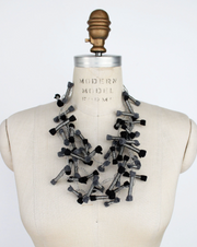 BEYOND THREADS Black Cartouche Necklace