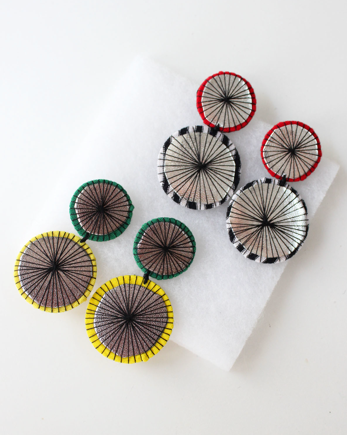 BEYOND THREADS Multi Double Shiitake Earrings