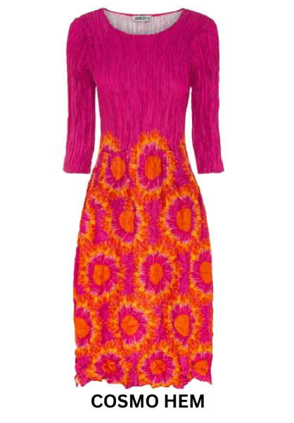 Alquema 3/4 Sleeve Smash Pocket  Dress - COSMO HEM