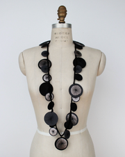 BEYOND THREADS Charcoal Platillos Wrap Necklace