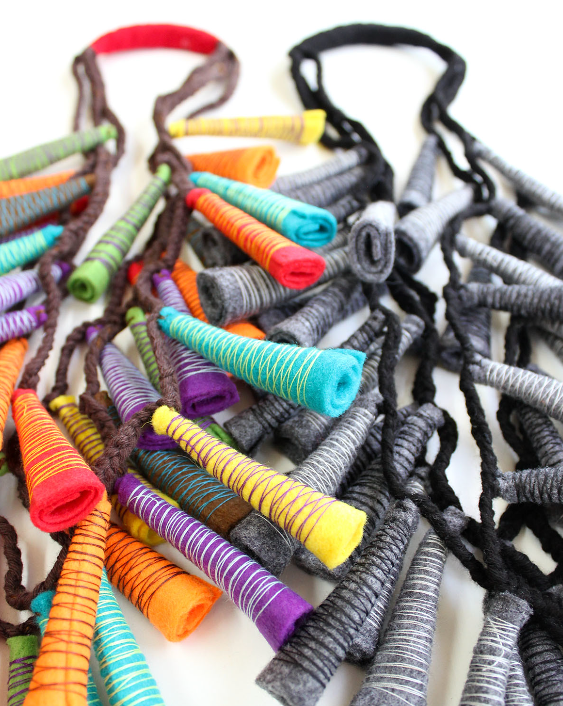 BEYOND THREADS Multi Bugles Necklace