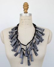 BEYOND THREADS Pewter Bugles Necklace