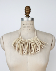 BEYOND THREADS Ivory Flecos Fringe Necklace