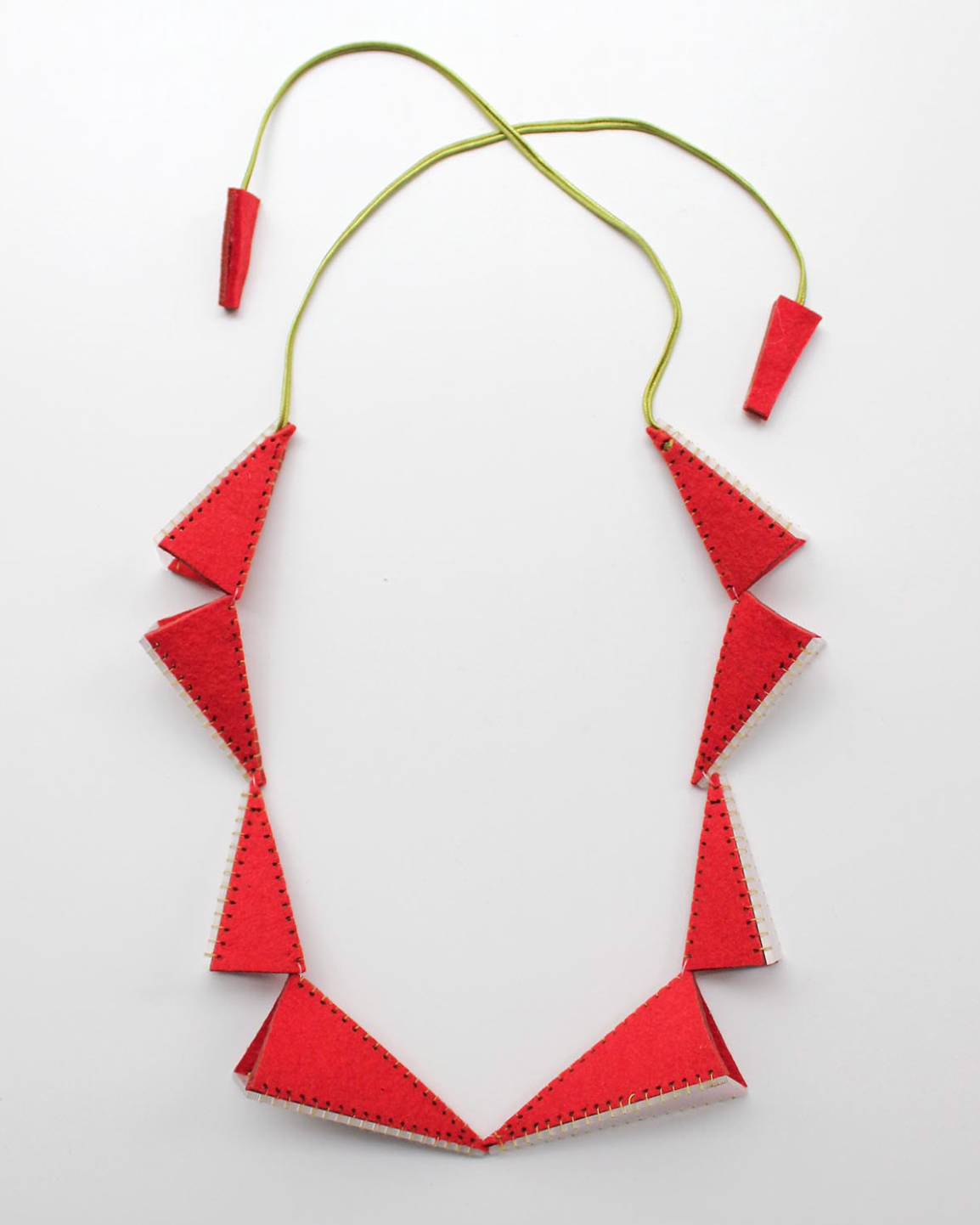 BEYOND THREADS Scarlet Scalene Necklace