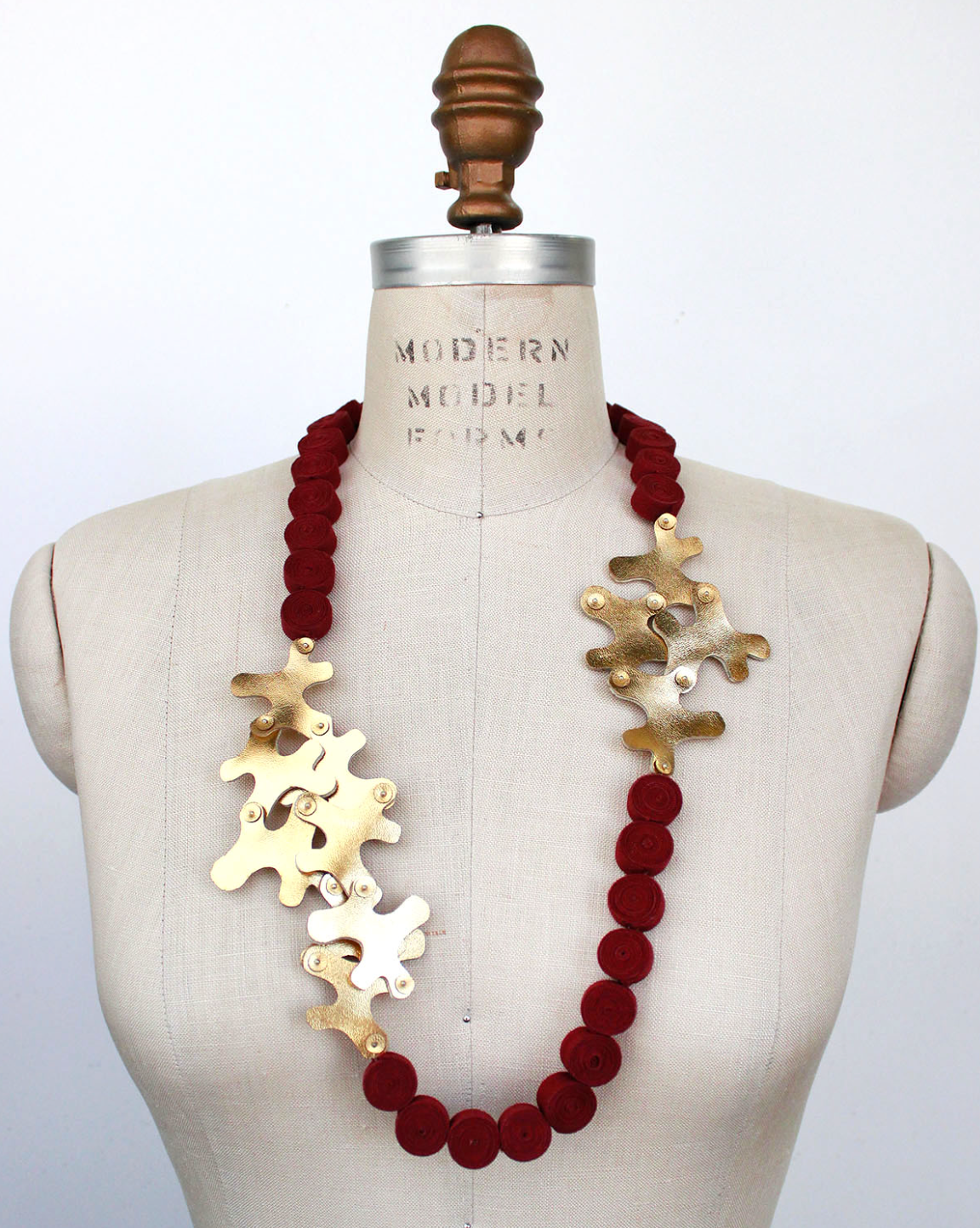 BEYOND THREADS Ochre Puzzle Ring Necklace