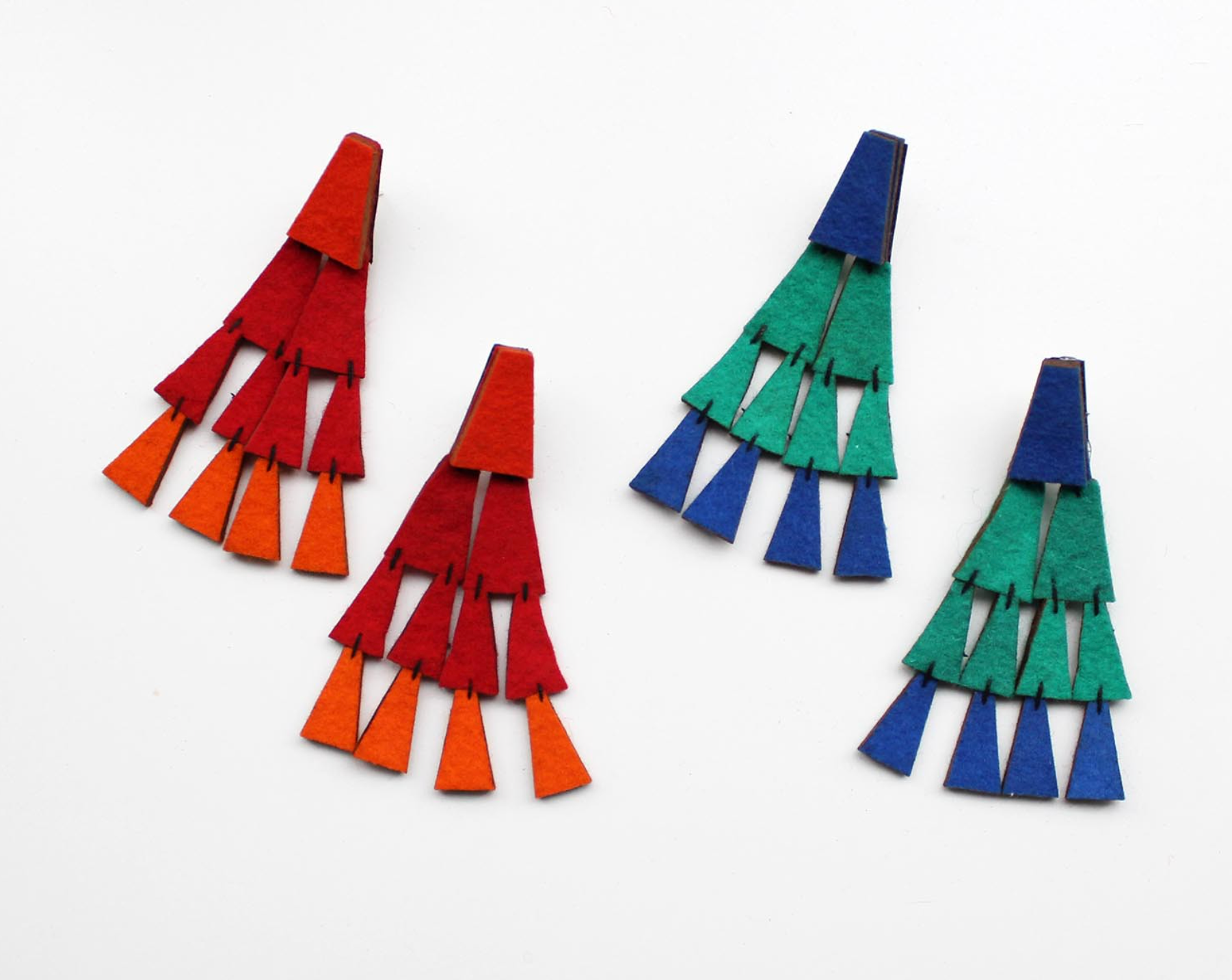 BEYOND THREADS Scarlet Pyramid Earrings