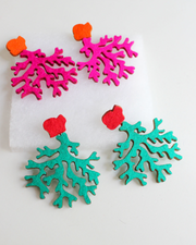 BEYOND THREADS Multi Coral Earrings