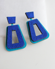 BEYOND THREADS Azulino Trapezium Earrings
