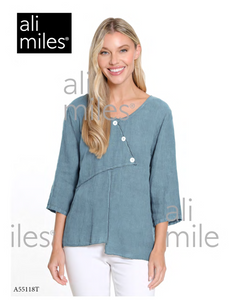 Ali Miles Woven Popover Tunic - A55118TM - 460-CHMBRY