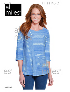 Ali Miles Textured Knit Pop-Over - A35704TM - 404-INDIBL