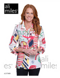 Ali Miles Woven Button Front Tunic - A35708BM - 969- MULTI