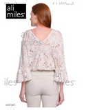 Ali Miles Woven Lace Pop-Over Tunic - A35724TM - 108-SFWHT