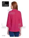 Ali Miles Woven All Over Embroidered Button Front Tunic - A35726BM - 653-RSPBRY