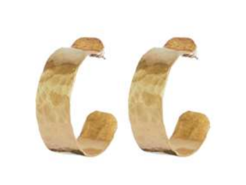 SIBILIA Brass Hammered Hoop Large Earrings