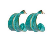 SIBILIA Patina Half & Half Hoop Earrings