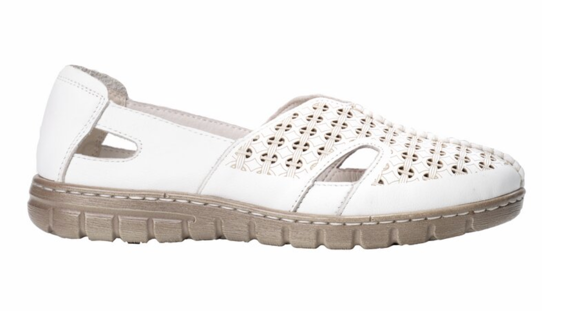 LitFoot Slip On Cut Out Shoe - WHITE