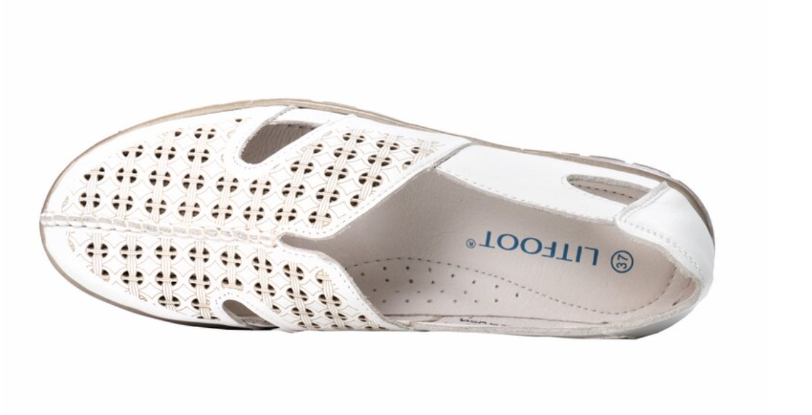 LitFoot Slip On Cut Out Shoe - WHITE