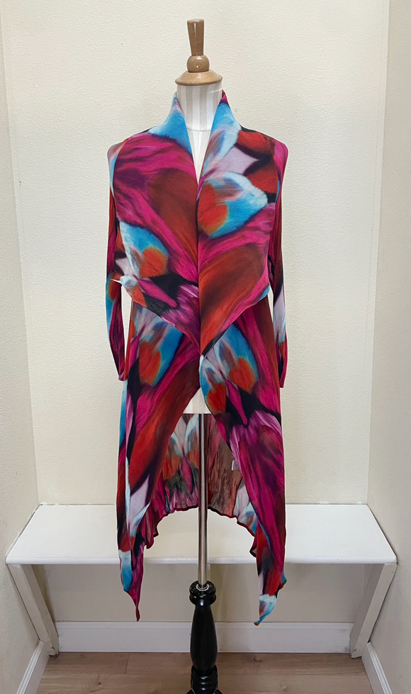 Alquema Long Collare Coat - RED BOWS