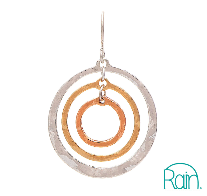 RAIN Multimetal Triple Spin Circles Earring