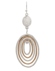 RAIN Two Tone Disc Top Ovals Earring