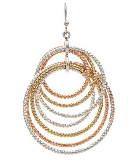 RAIN Multimetal Textured Metal Rings Earring