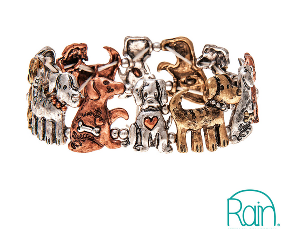 RAIN Multi Funky Dog Love Stretch Bracelet