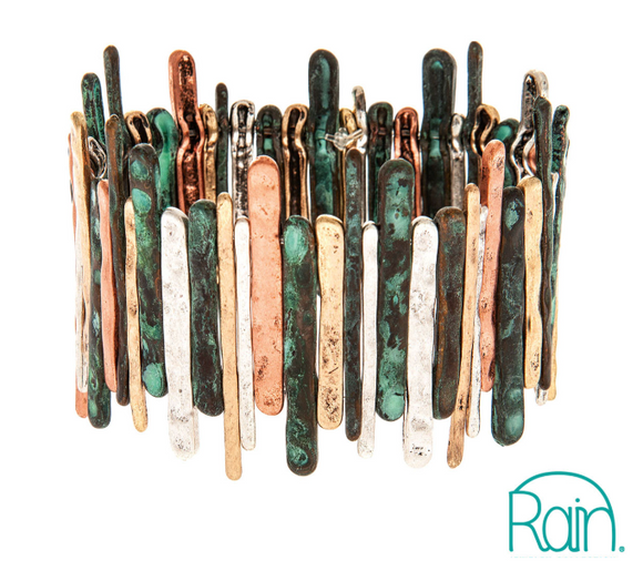 RAIN Patina Textured Bars Bracelet