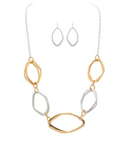 RAIN Two Tone Linked Ellipse Necklace