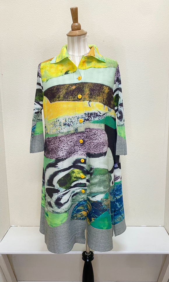 Vanite Couture Jacket Dress - 82312 - GREEN MULTI