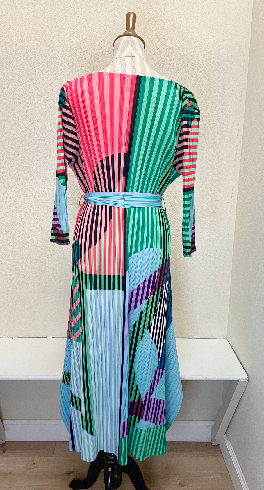 Vanite Couture Wrap Dress - 60398 - GREEN/Pink