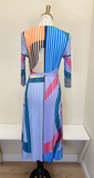 Vanite Couture Wrap Dress - 60398 - BLUE