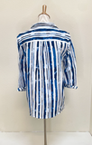 Ali Miles Woven Button Front Tunic - A25505BM - 439-NAVWHT