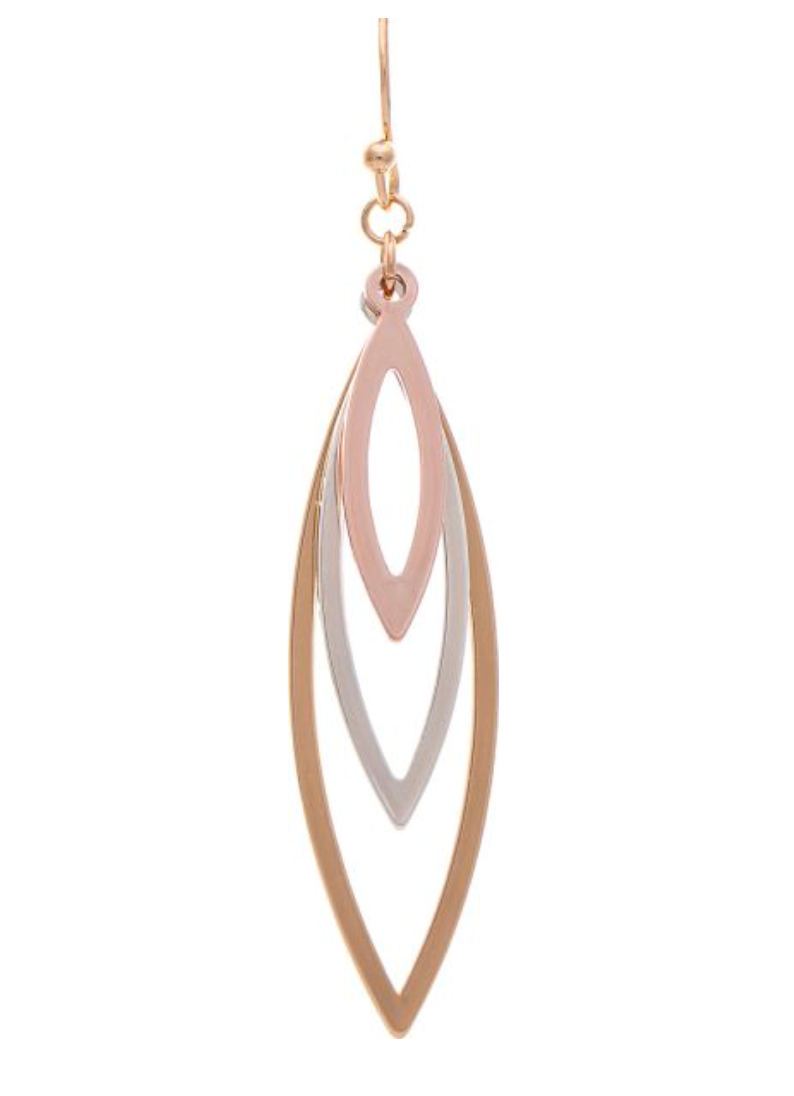 RAIN Multimetal Triple Ellipse Earring