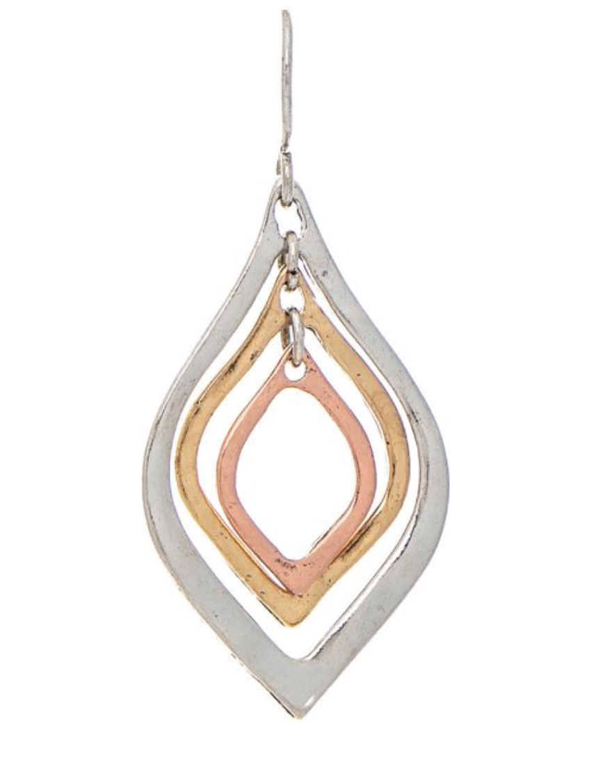 RAIN Multimetal Layered Ellipse Earring