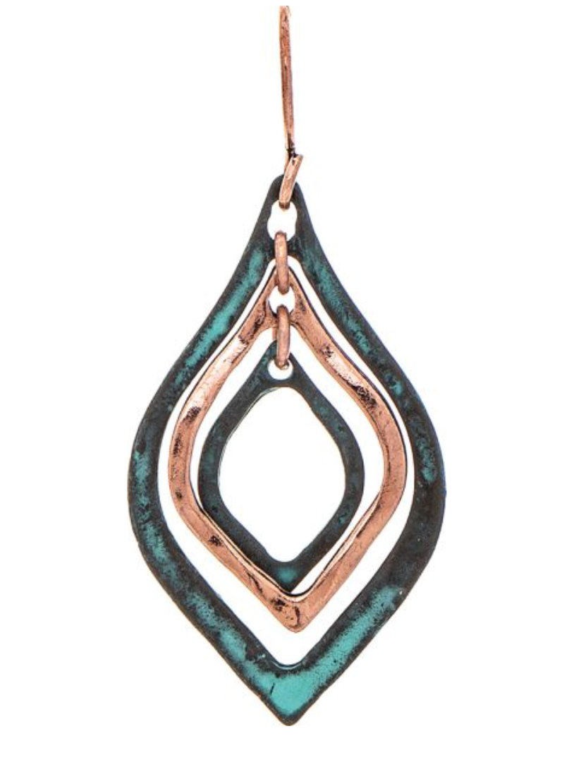 RAIN Patina Copper Layered Ellipse Earring