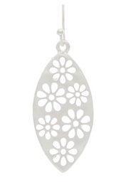 RAIN Silver Stamped Flower Faces Earring